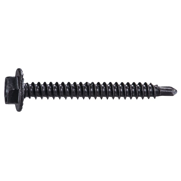Midwest Fastener Self-Drilling Screw, #8 x 1-1/2 in, Brown Ruspert Steel Flange Hex Head External Hex Drive, 100 PK 54494 - main